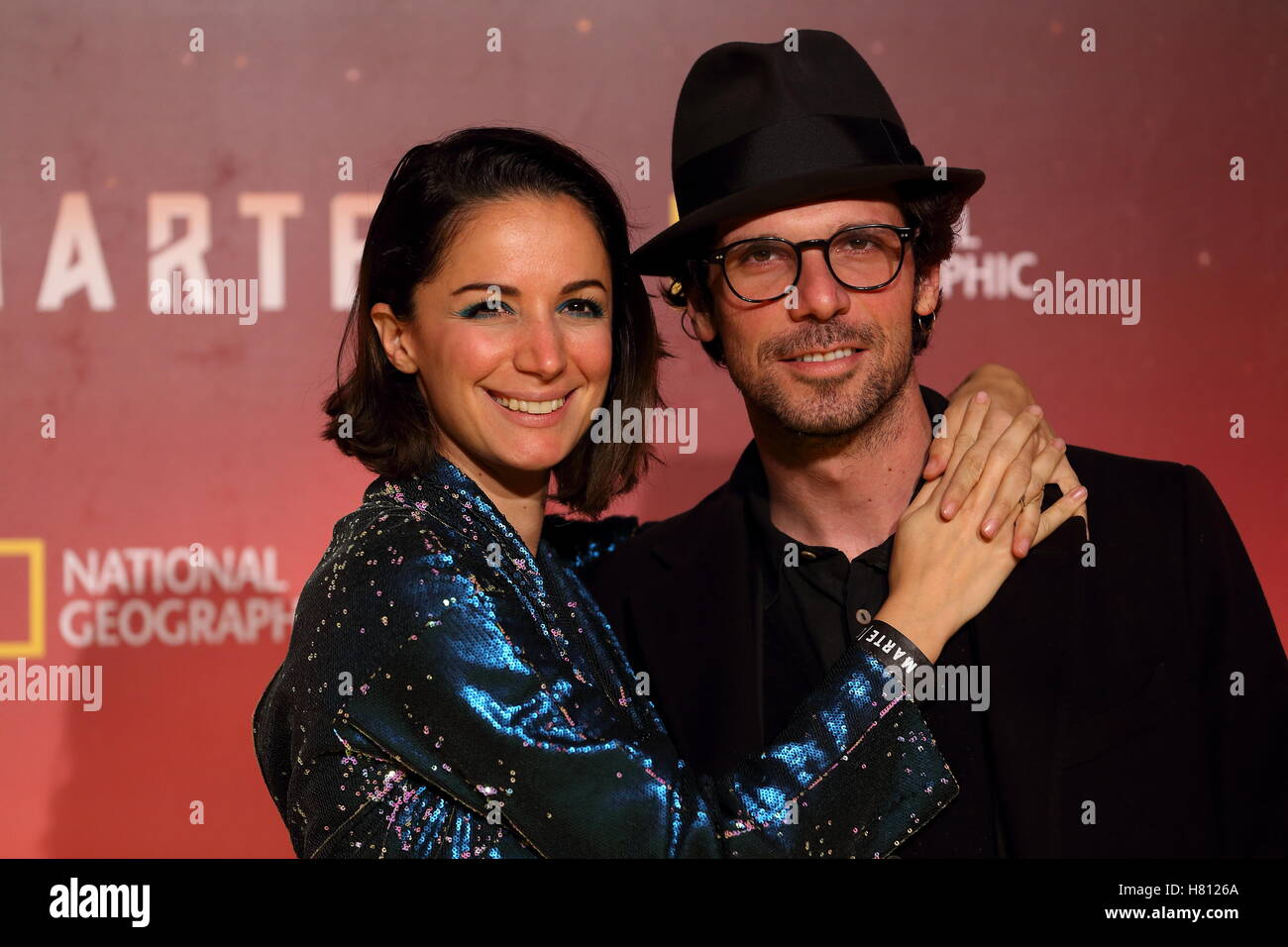 Roma, Italy. 08th Nov, 2016. Italian actor Francesco Montanari with his girlfriend Andrea Delogu during Red Carpet of the premier of Mars, the largest production ever made by National Geographic Credit:  Matteo Nardone/Pacific Press/Alamy Live News Stock Photo