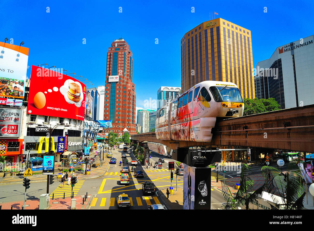 KL Monorail, Jalan Sultan Ismail, Kuala Lumpur, Malaysia. Stock Photo