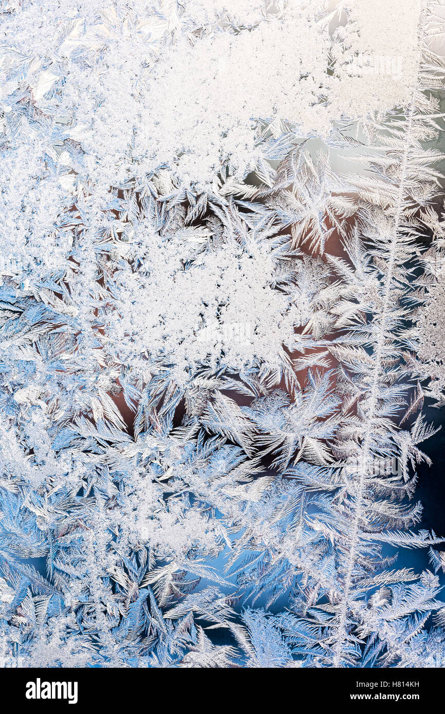 frosty natural pattern on winter window glass Stock Photo - Alamy