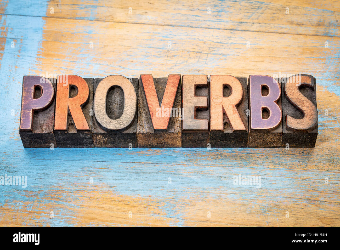 proverbs - word abstract in vintage letterpress wood type printing ...