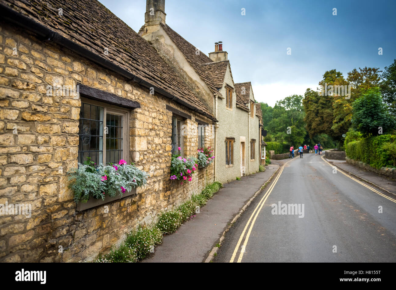 Cotswold village of Castle Combe, England Stock Photo Alamy