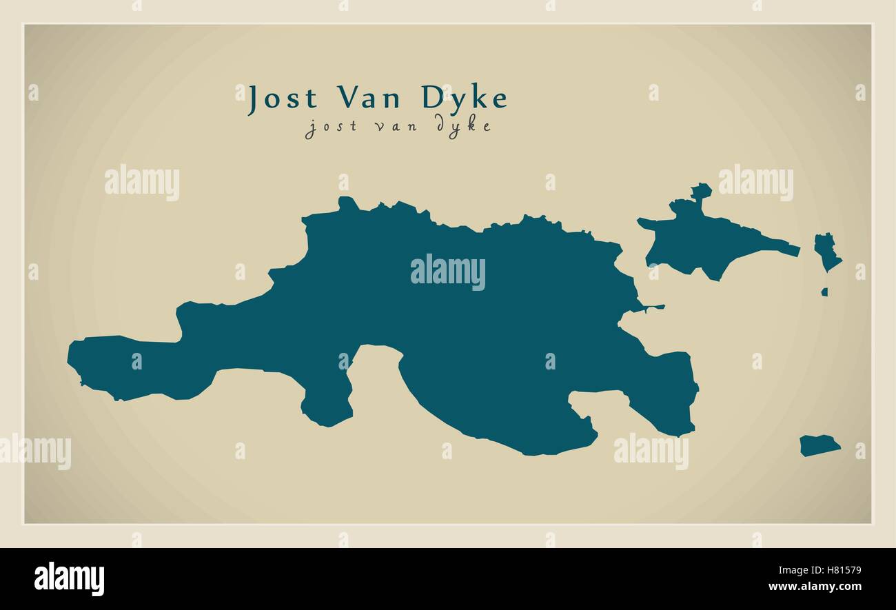 Modern Map - Jost Van Dyke VG Stock Vector