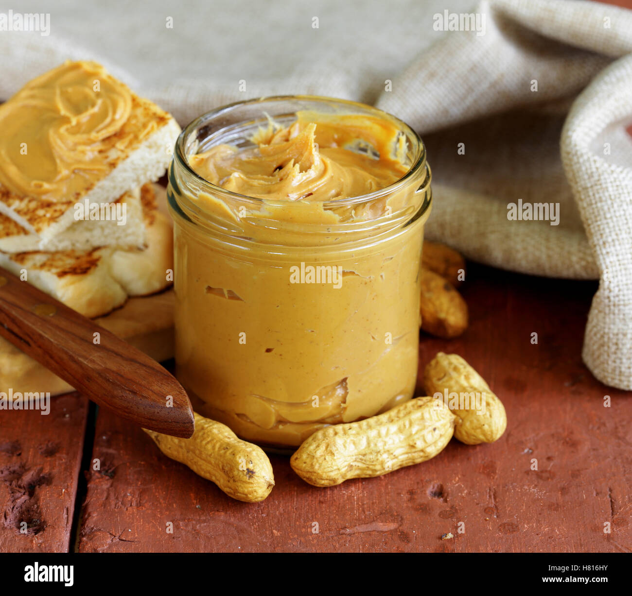 natural peanut butter from organic peanut Stock Photo Alamy