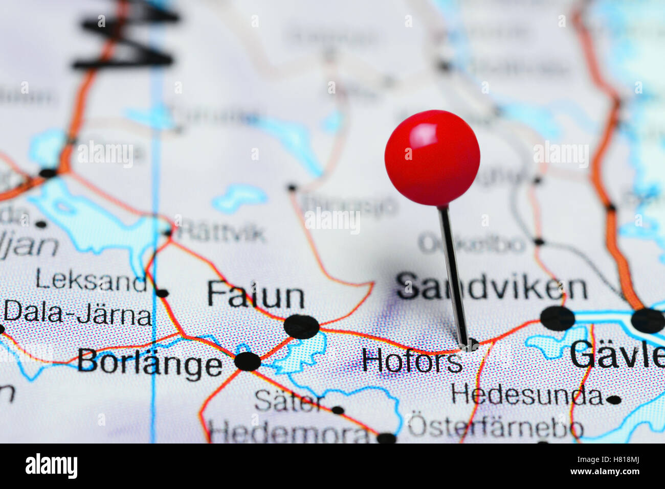 Hofors Pinned On A Map Of Sweden H818MJ 