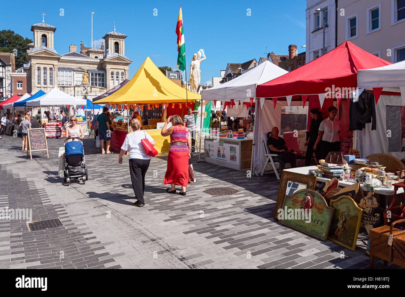 People on Market Place with Market House in Kingston upon Thames, England United Kingdom UK Stock Photo