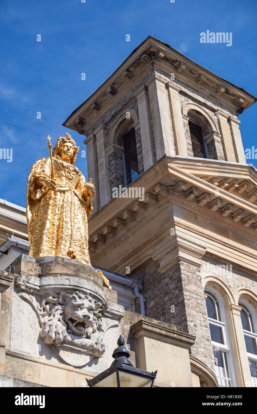 Statue of Queen Anne on Market House in Kingston upon Thames, England United Kingdom UK Stock Photo