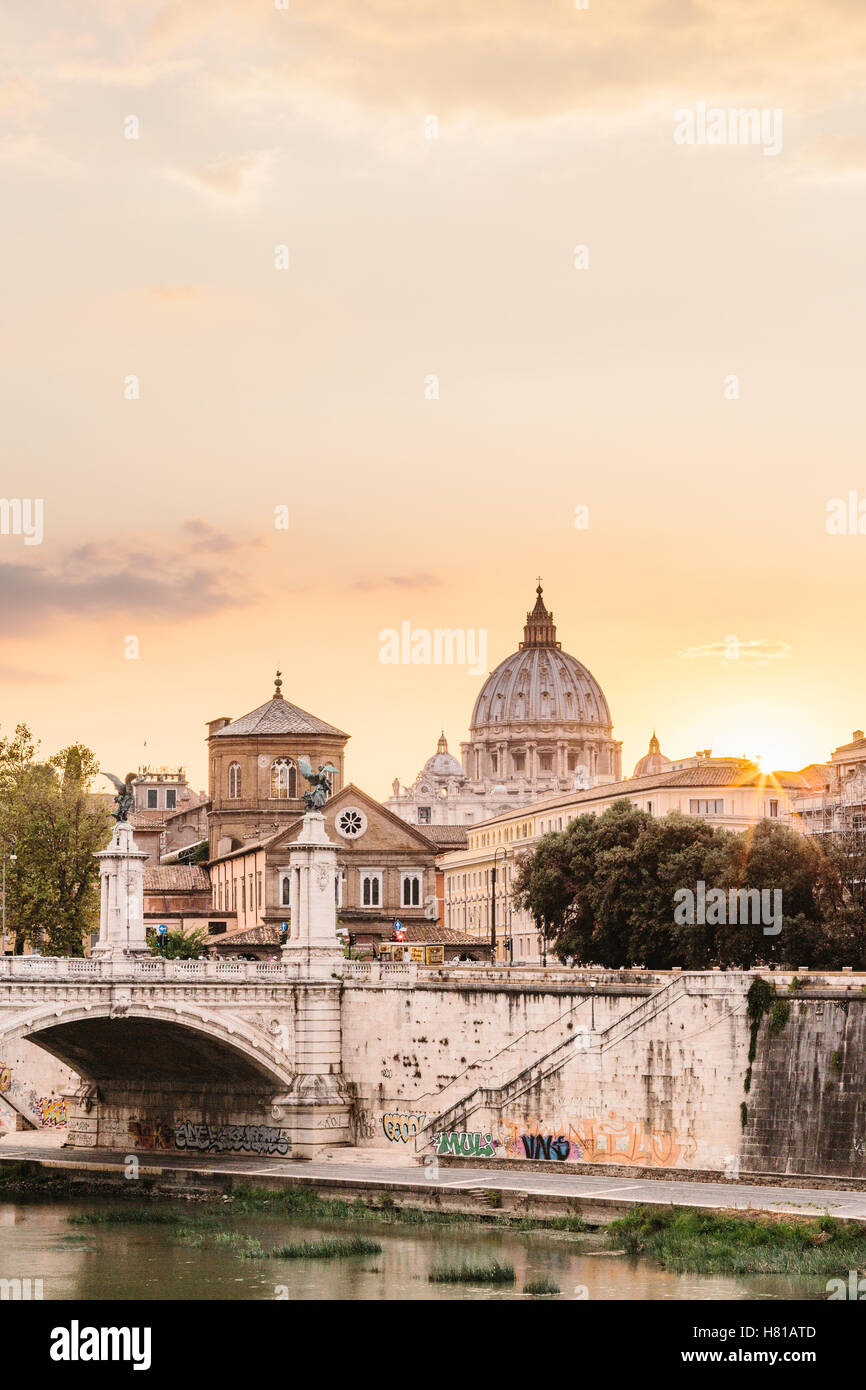 Sunset in Rome, Vatican City Stock Photo