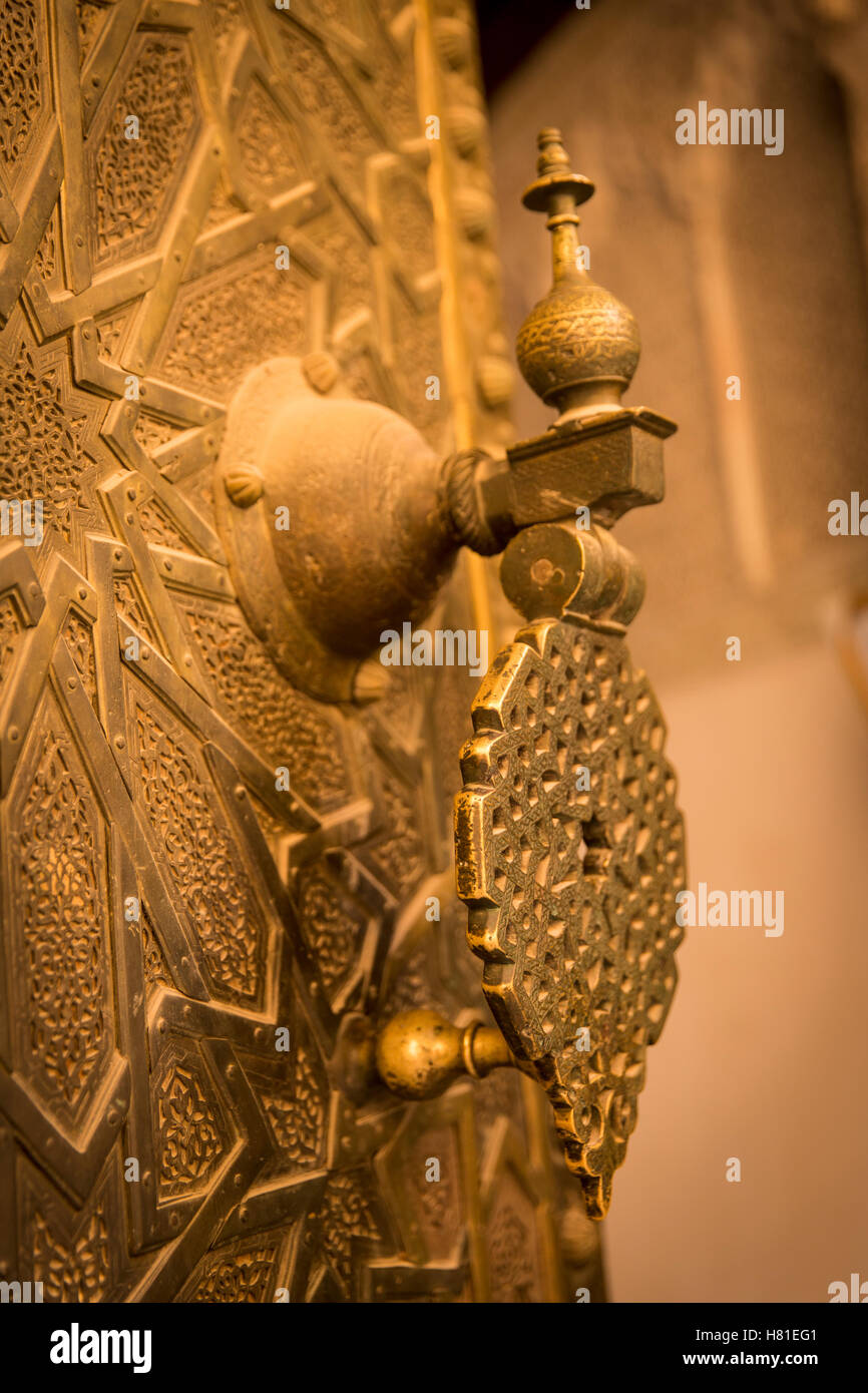 Morocco, brass ornate door knocker Stock Photo