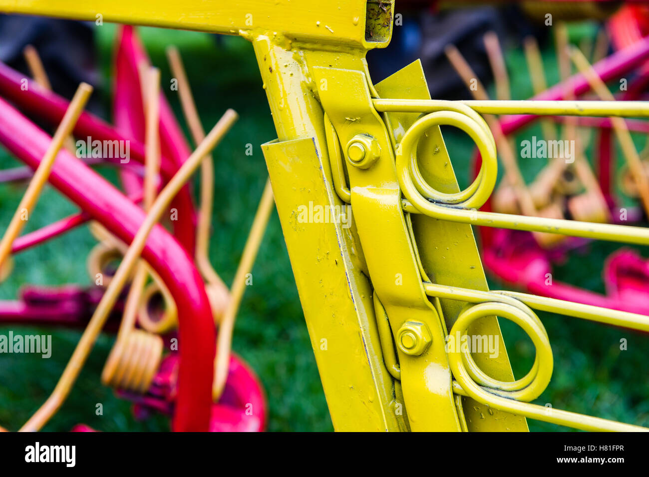 A close up of a piece of farm machinery Stock Photo