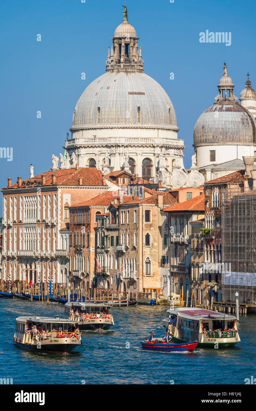 Venice, Venice Province, Veneto Region, Italy.    View along the Grand Canal to Santa Maria della Salute. Stock Photo