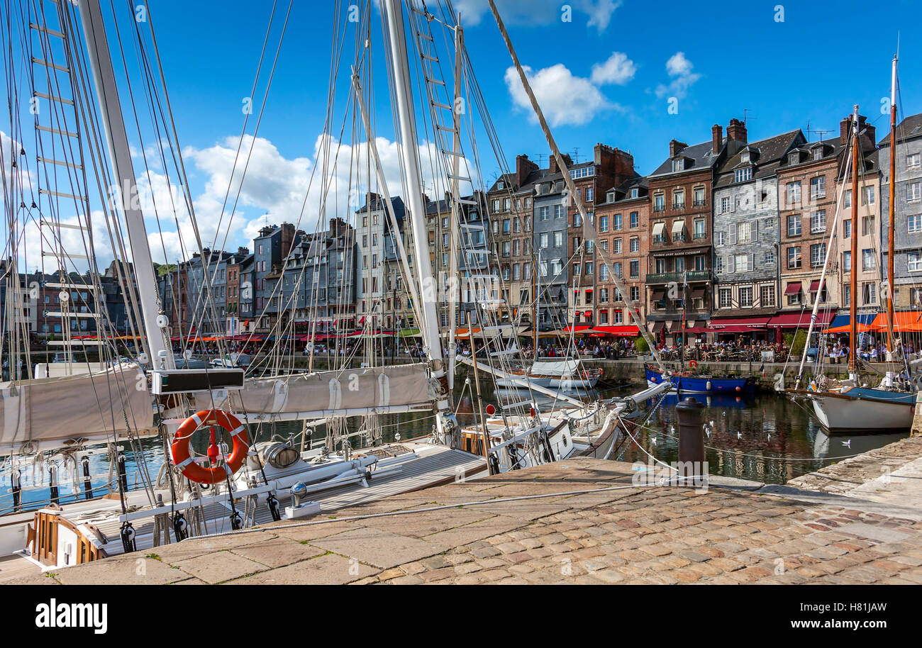 Honfleur, The old Port of Honfleur with its fishing boats, yachts and ...