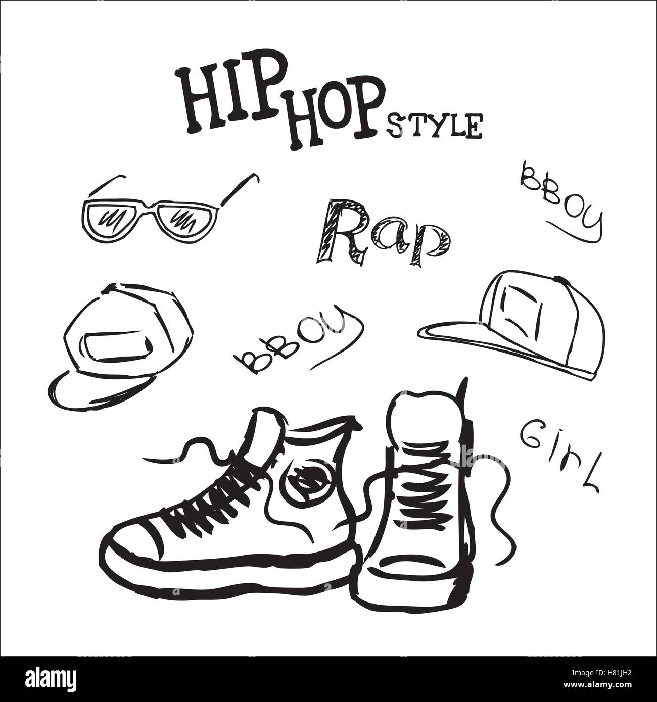 set hip hop style accessories, vector illustration Stock Vector Image & Art  - Alamy