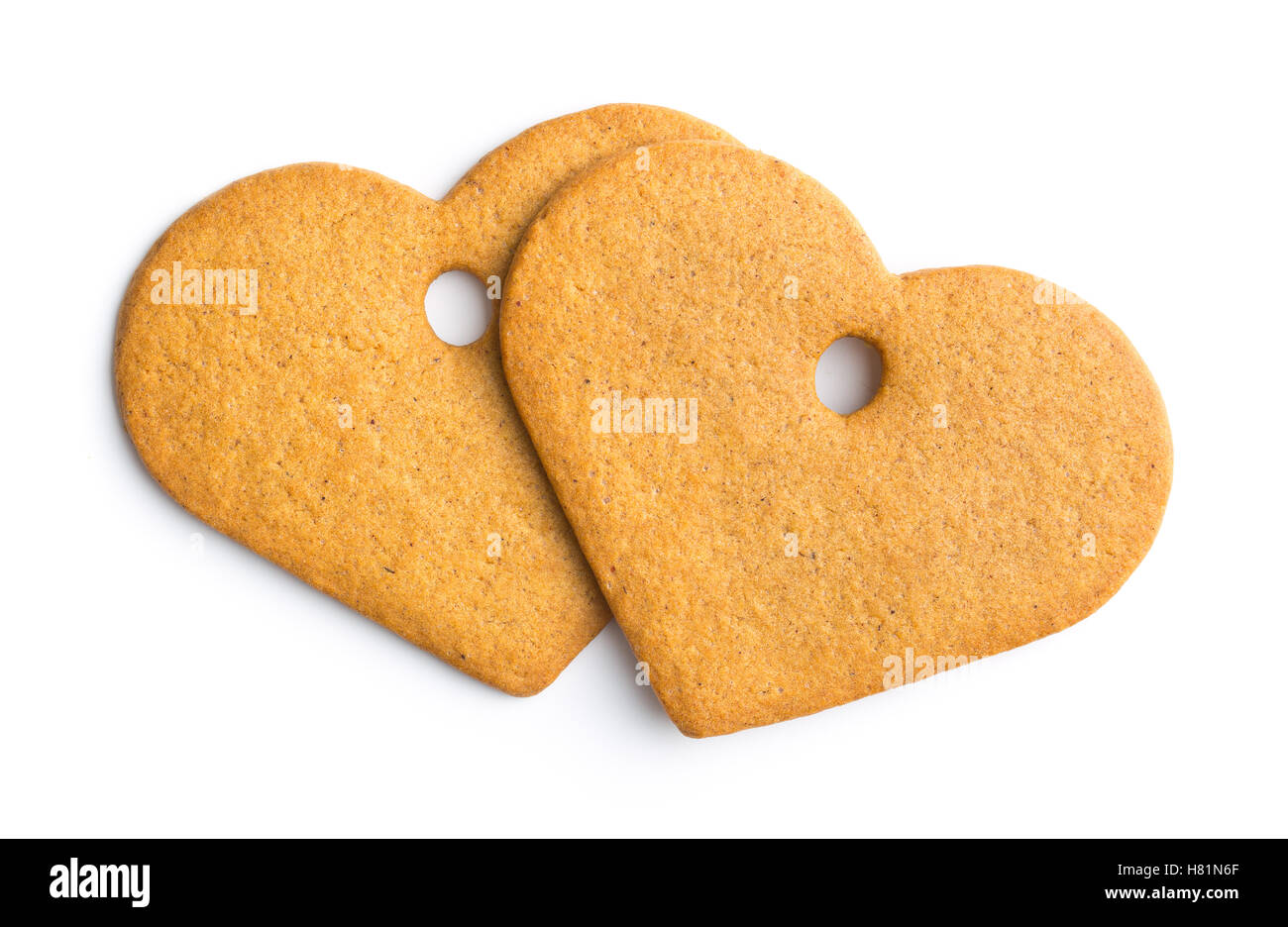 Tasty gingerbread hearts isolated on white background Stock Photo - Alamy