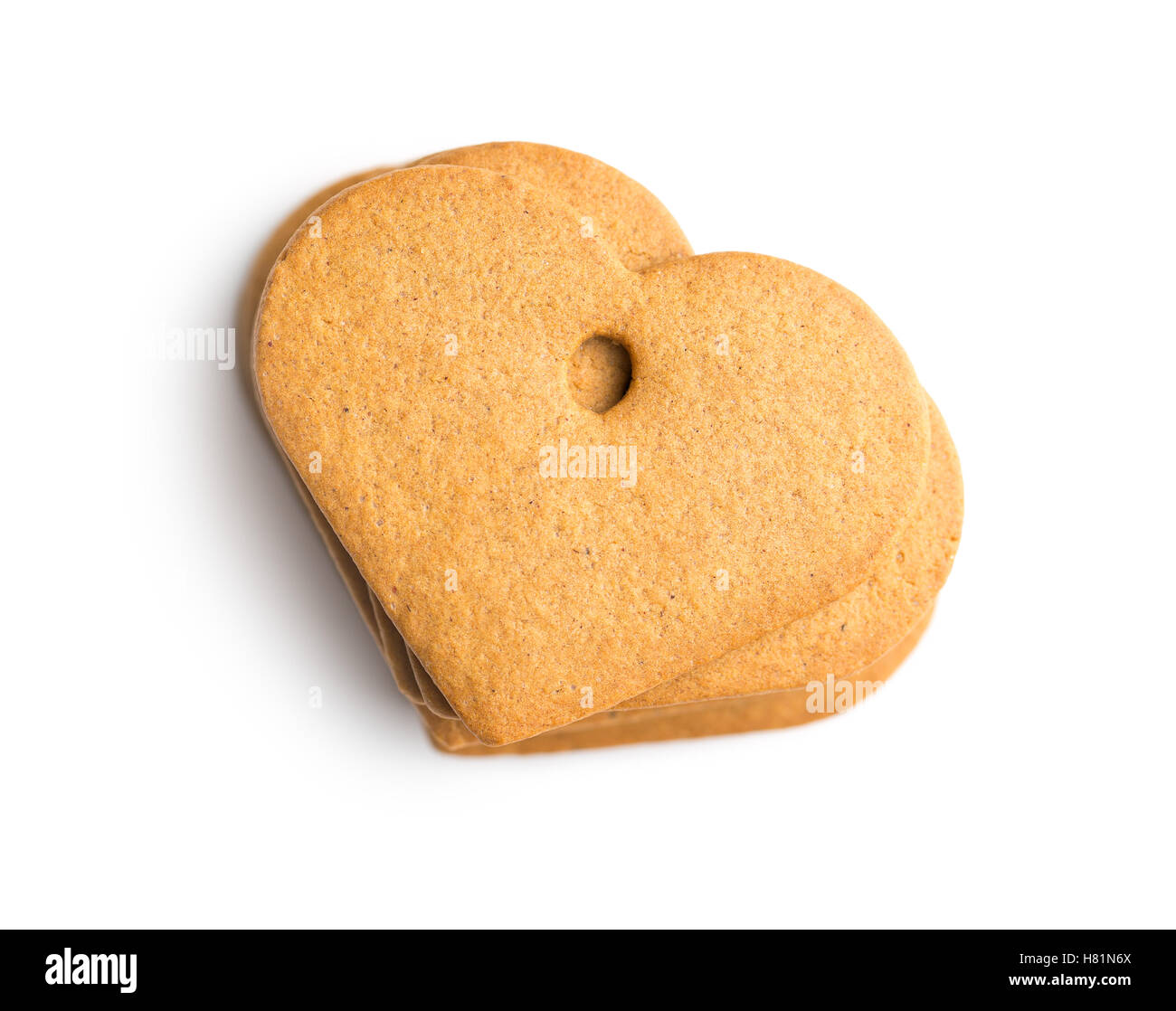 Tasty gingerbread hearts isolated on white background Stock Photo - Alamy