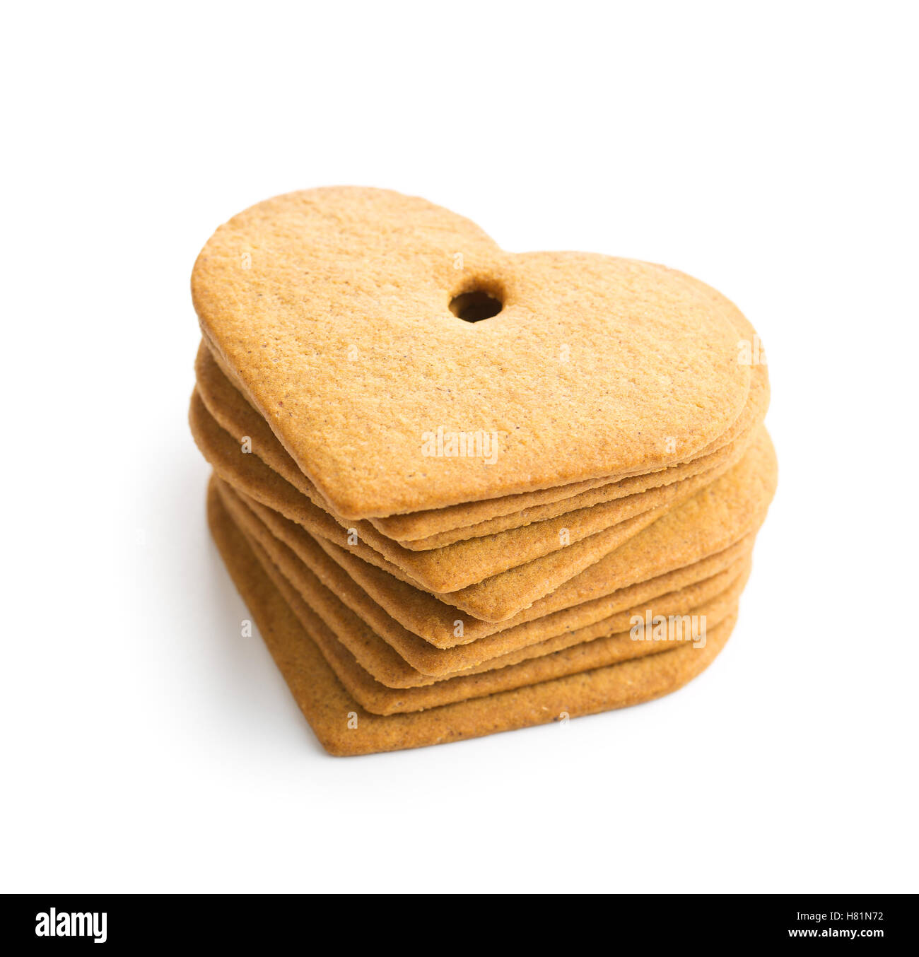 Tasty gingerbread hearts isolated on white background Stock Photo - Alamy