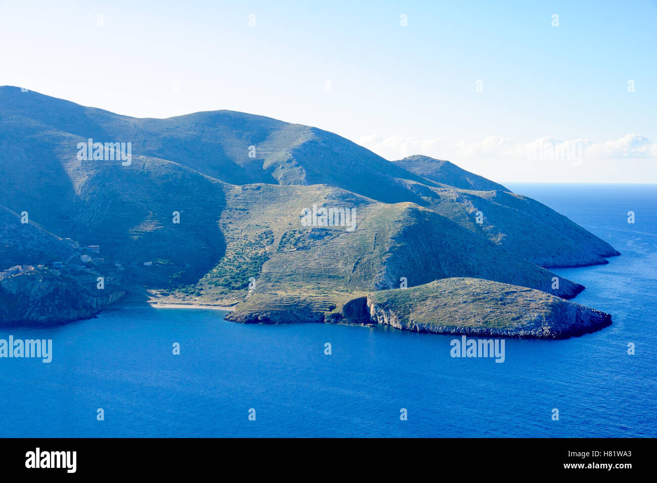 Coastal landscape in the Mani Peninsula, Peloponnese, Greece Stock Photo