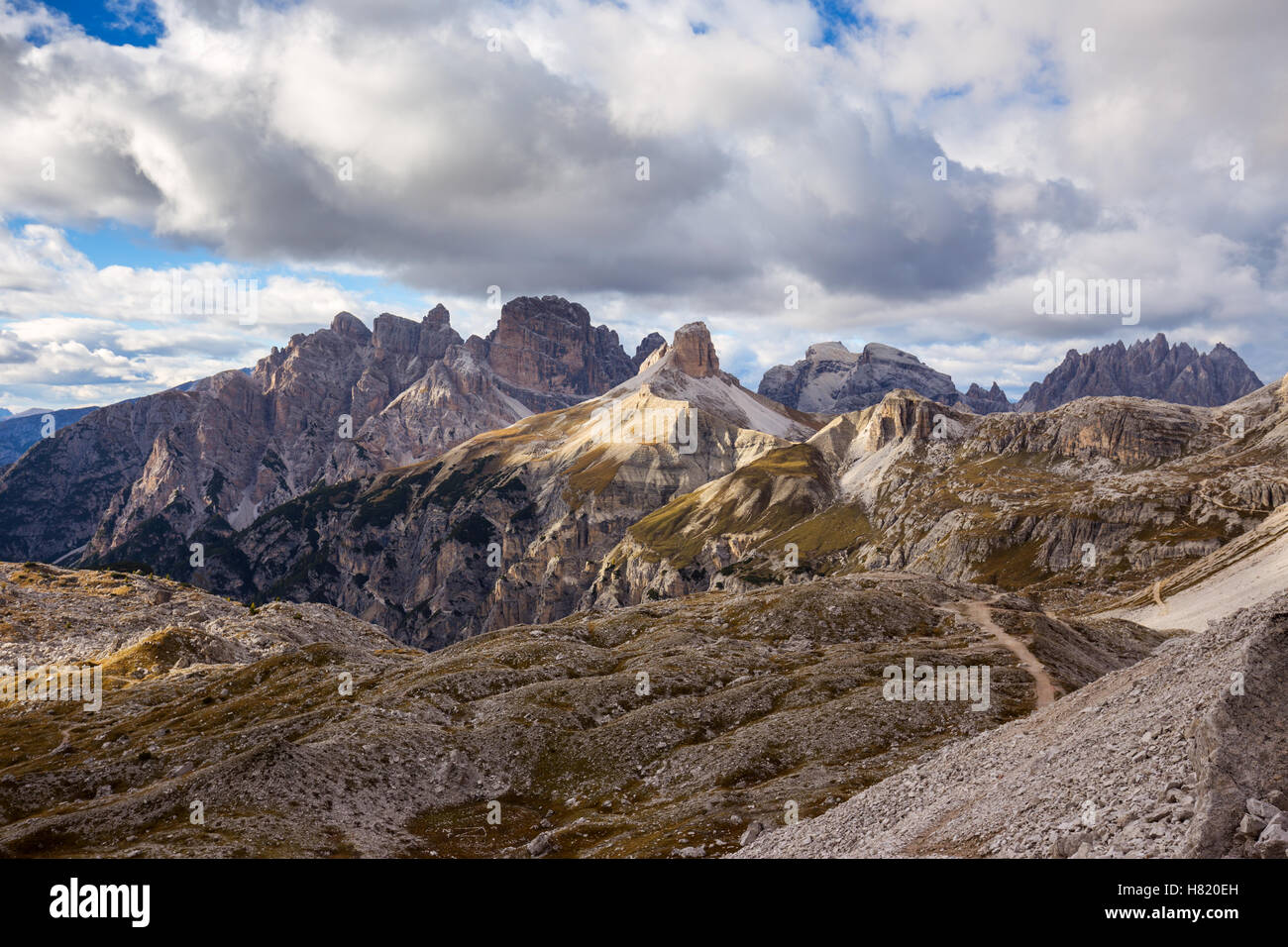 Mountains Panorama of the Dolomites with clouds.Italy Stock Photo - Alamy