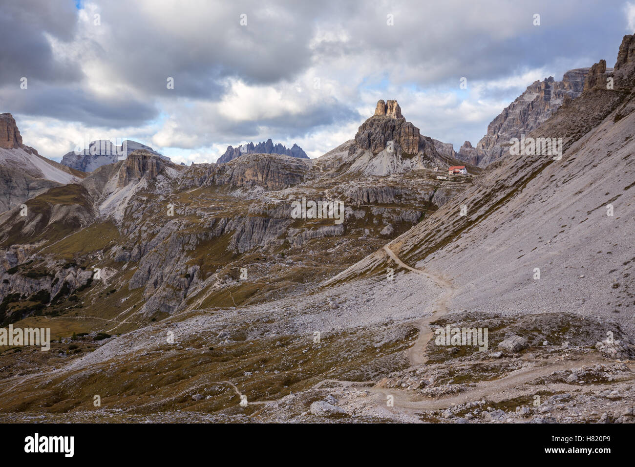 Mountains Panorama of the Dolomites with clouds.Italy Stock Photo - Alamy