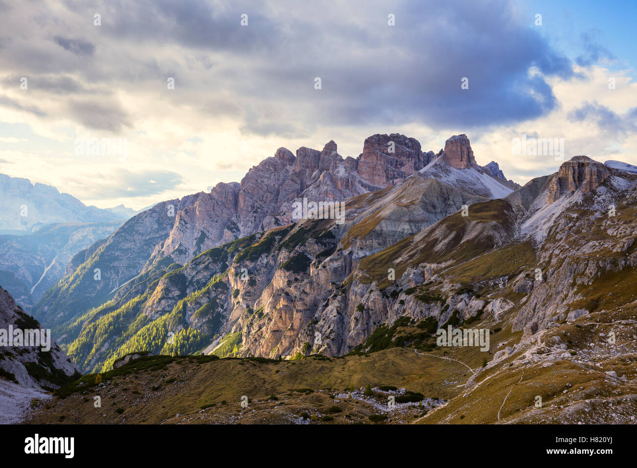 Mountains Panorama of the Dolomites with clouds.Italy Stock Photo - Alamy