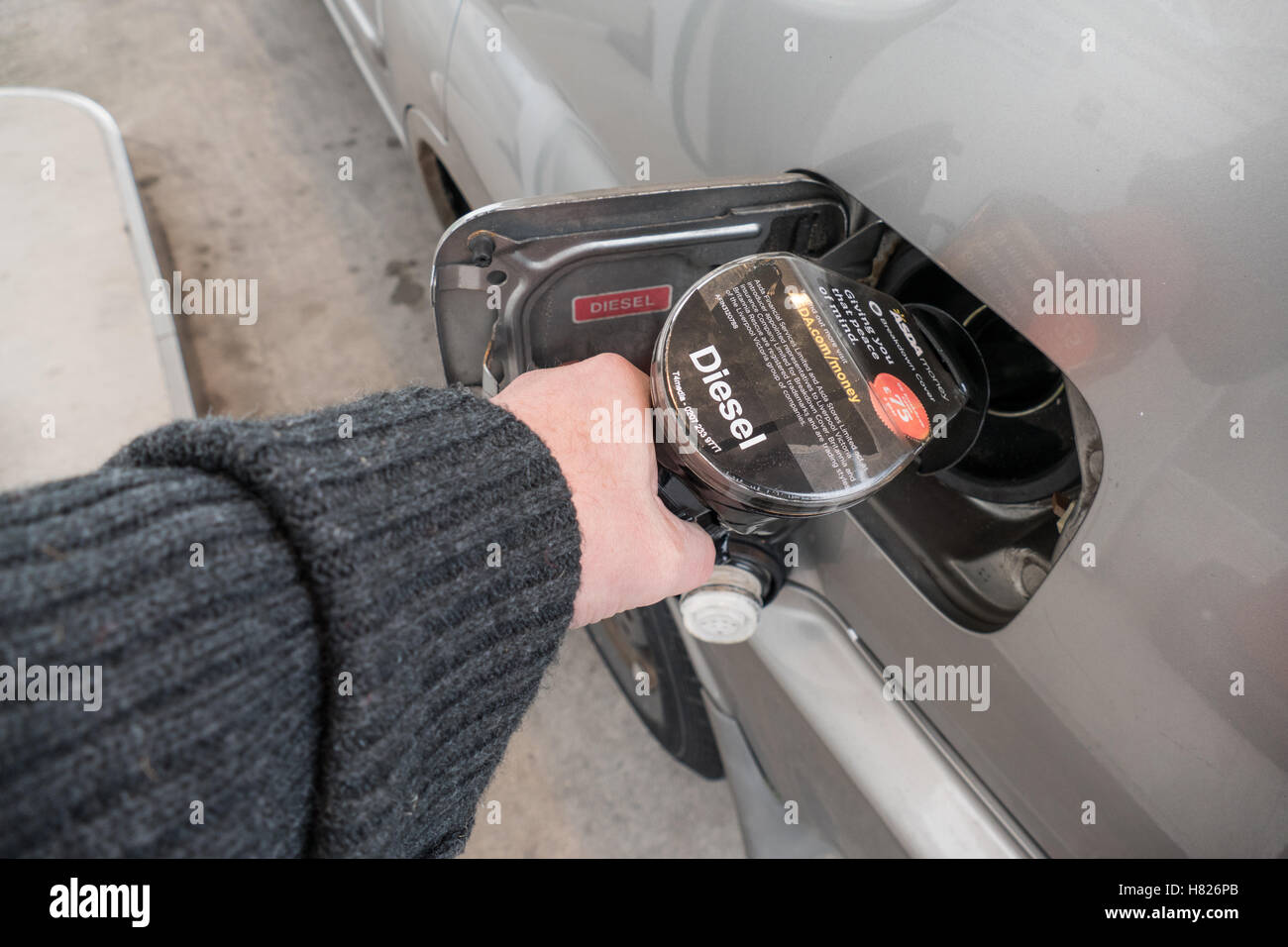 Asda diesel fuel being pumped into car Stock Photo Alamy