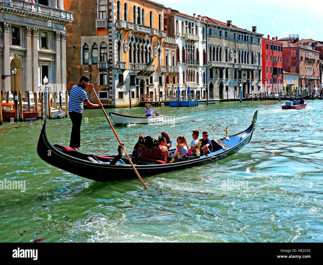 Venice Grand Canal and gondola Stock Photo - Alamy