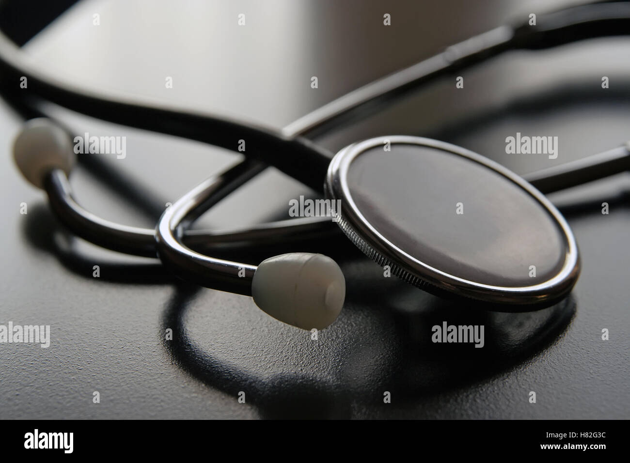 Medical stethoscope. Medical diagnostic tool. Stock Photo
