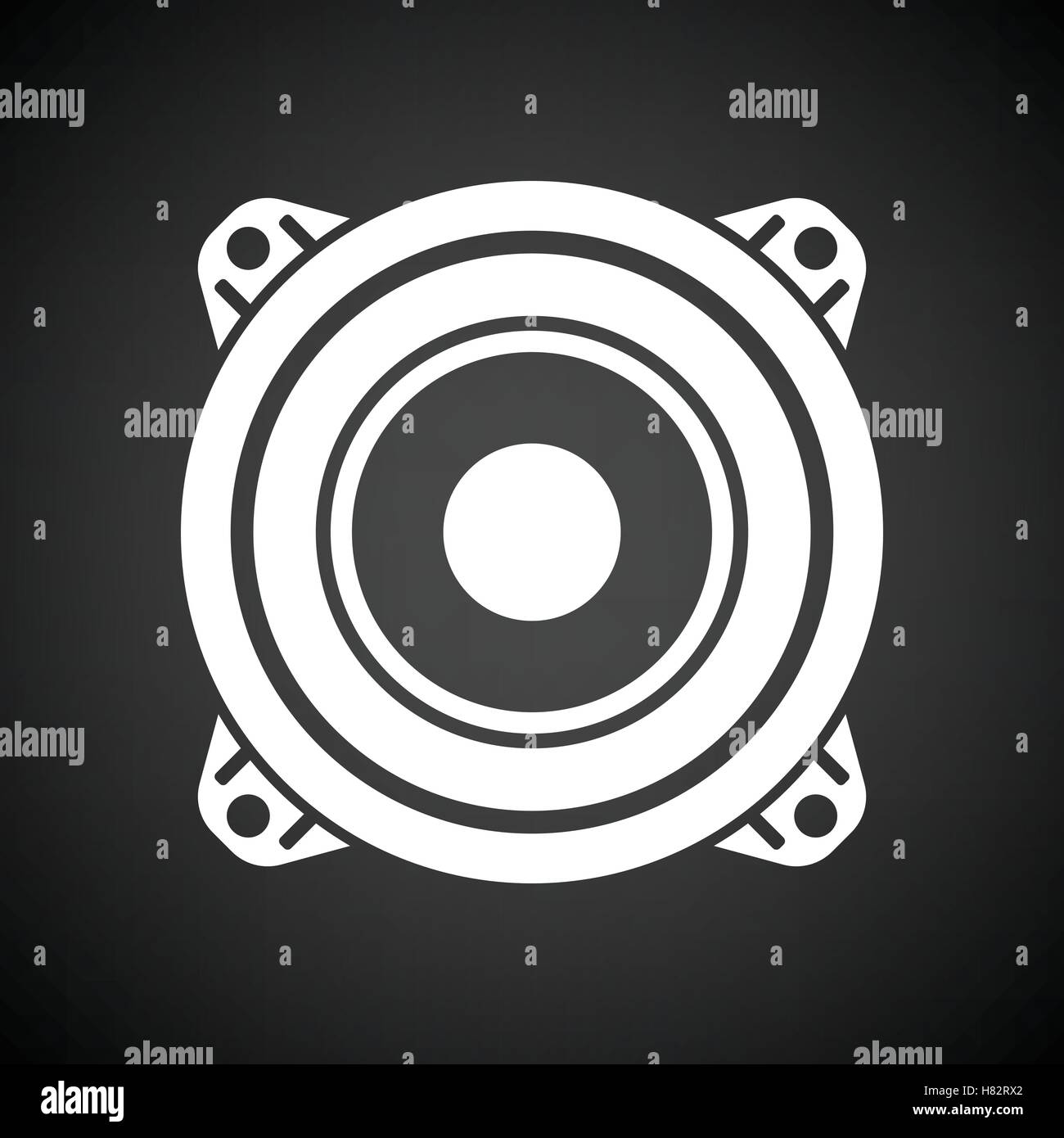 Loudspeaker icon. Black background with white. Vector illustration ...