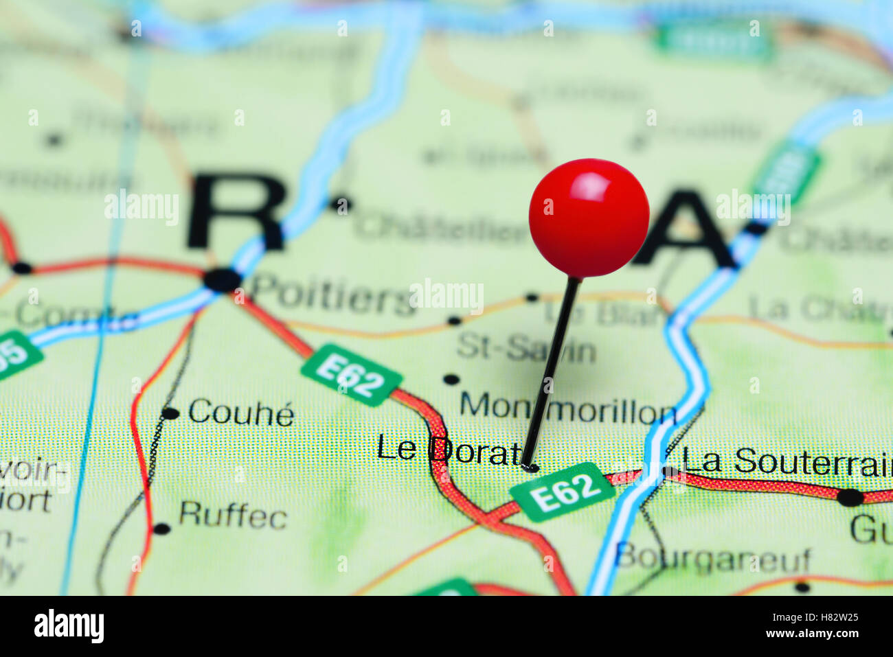 Le Dorat France Map Le Dorat Pinned On A Map Of France Stock Photo - Alamy