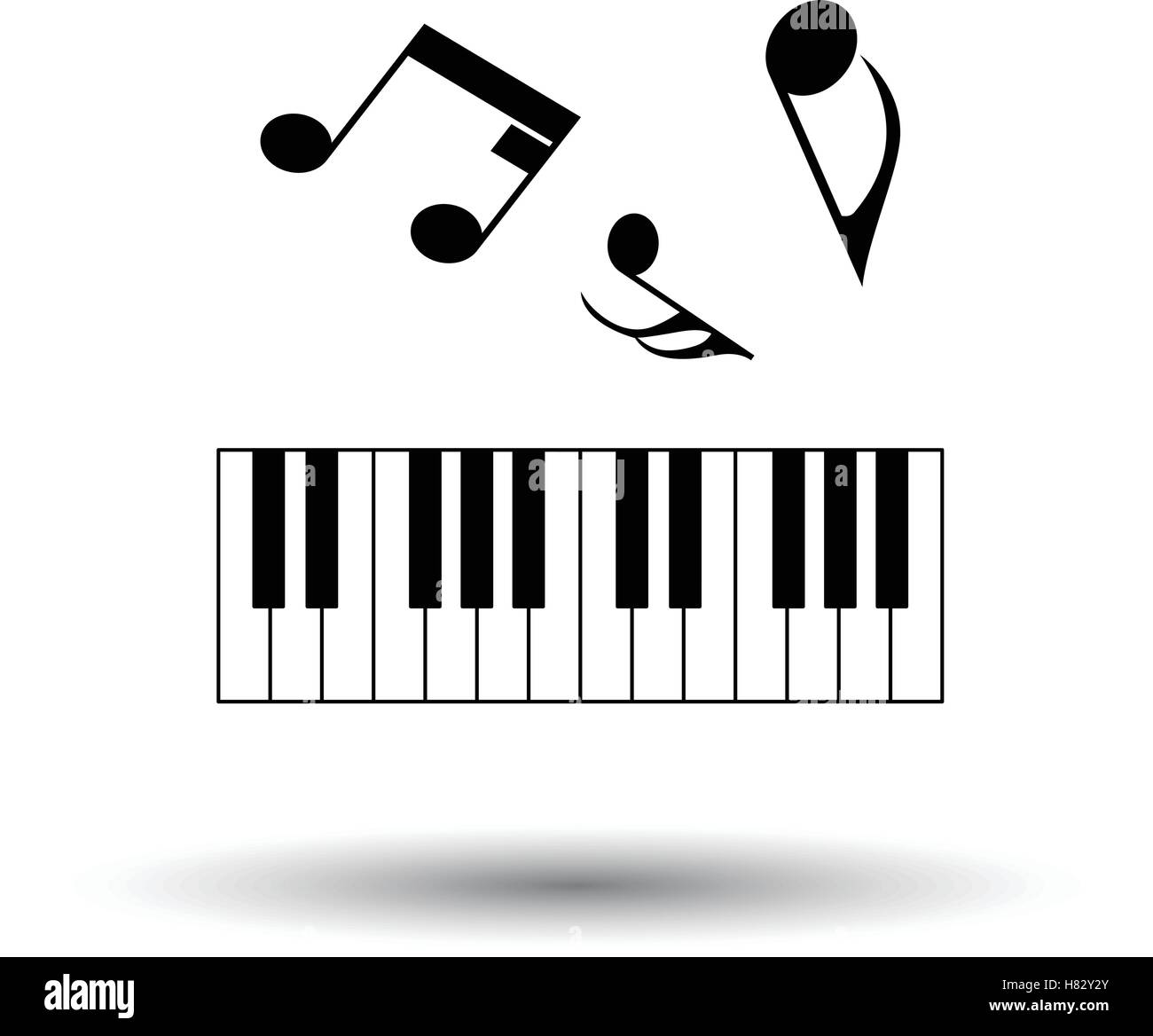 Piano keyboard icon. White background with shadow design. Vector  illustration Stock Vector Image & Art - Alamy