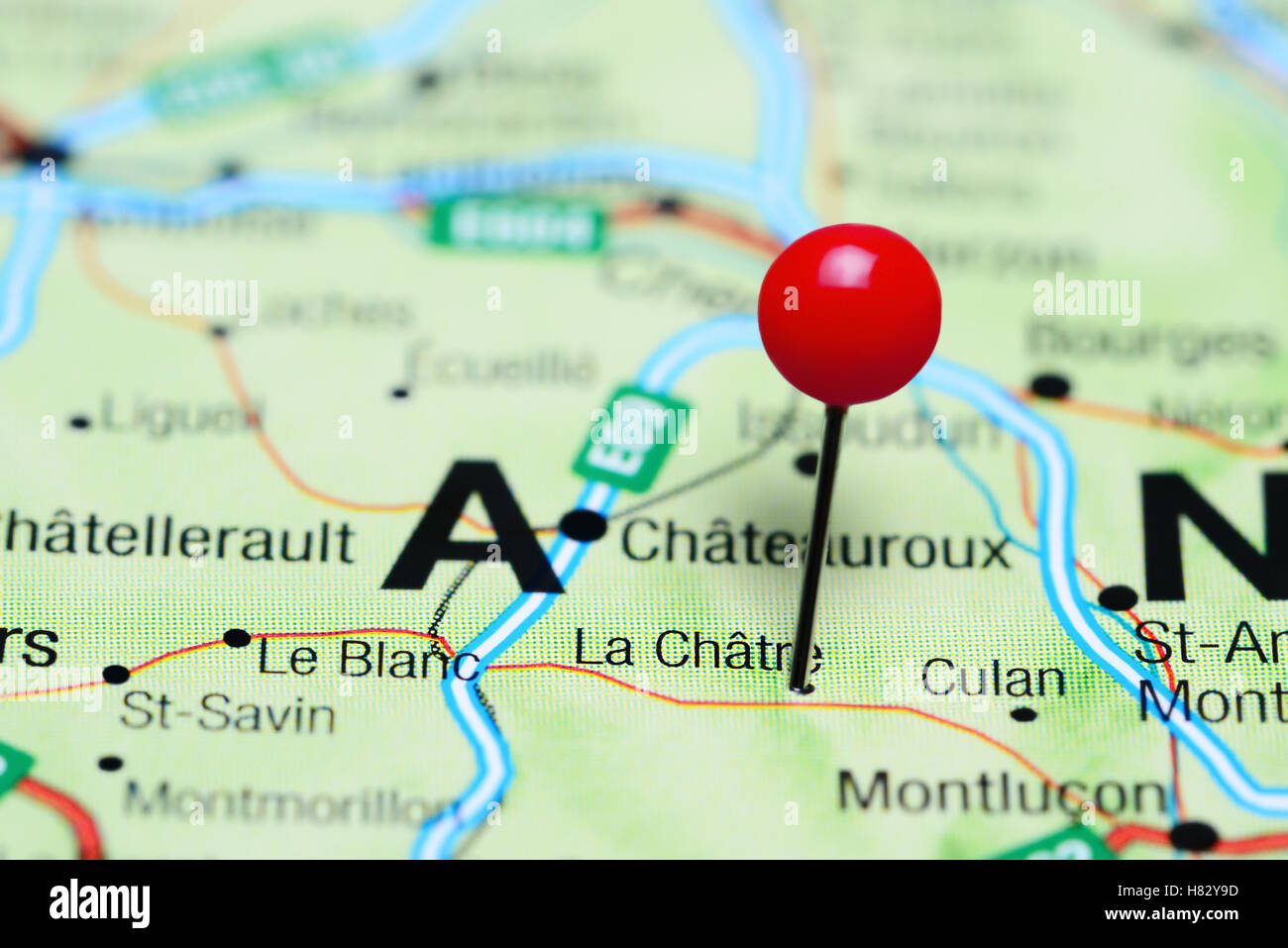 La Chatre France Map La Chatre Pinned On A Map Of France Stock Photo - Alamy