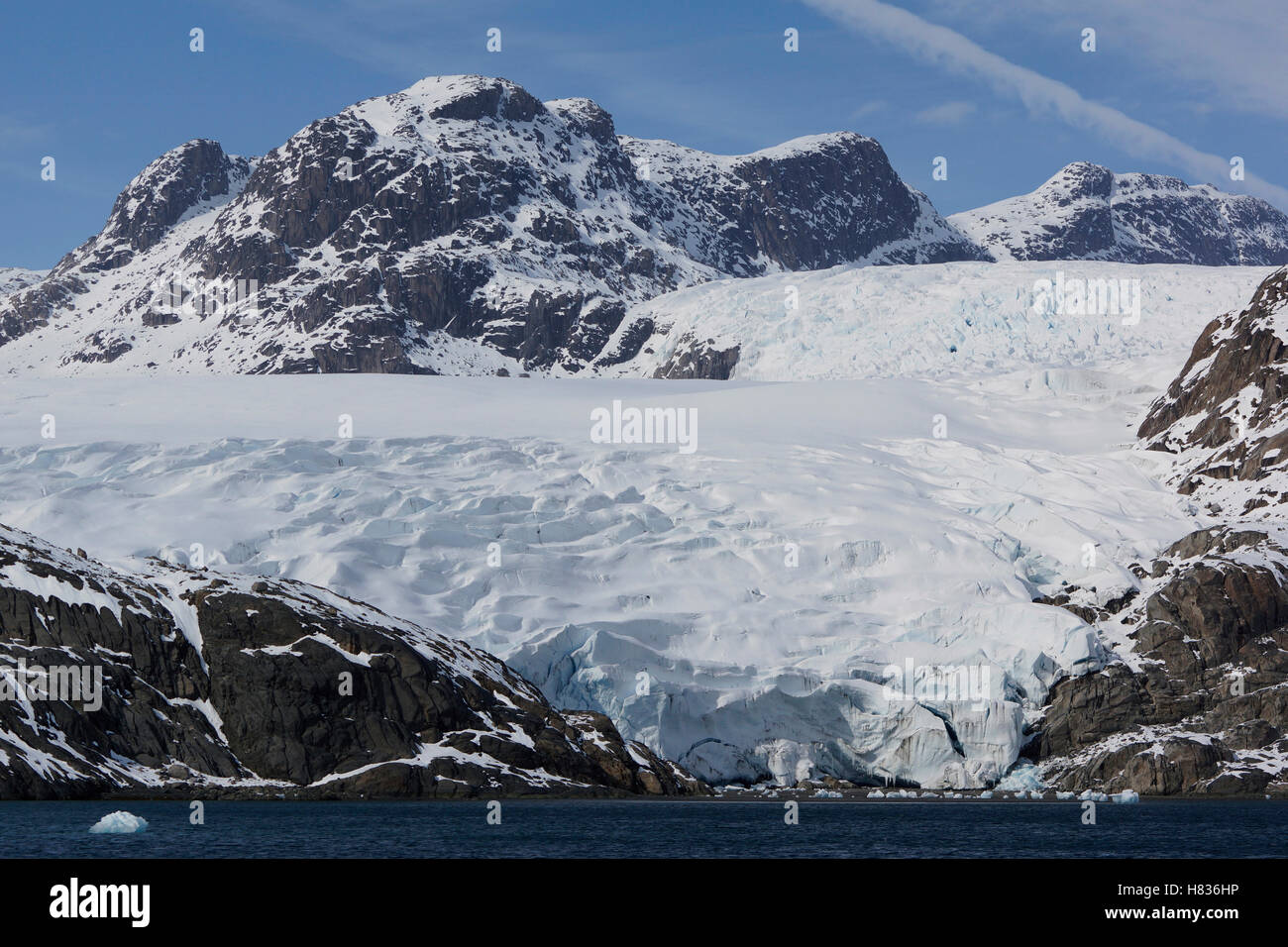 Glacier and fjord, Greenland Stock Photo Alamy