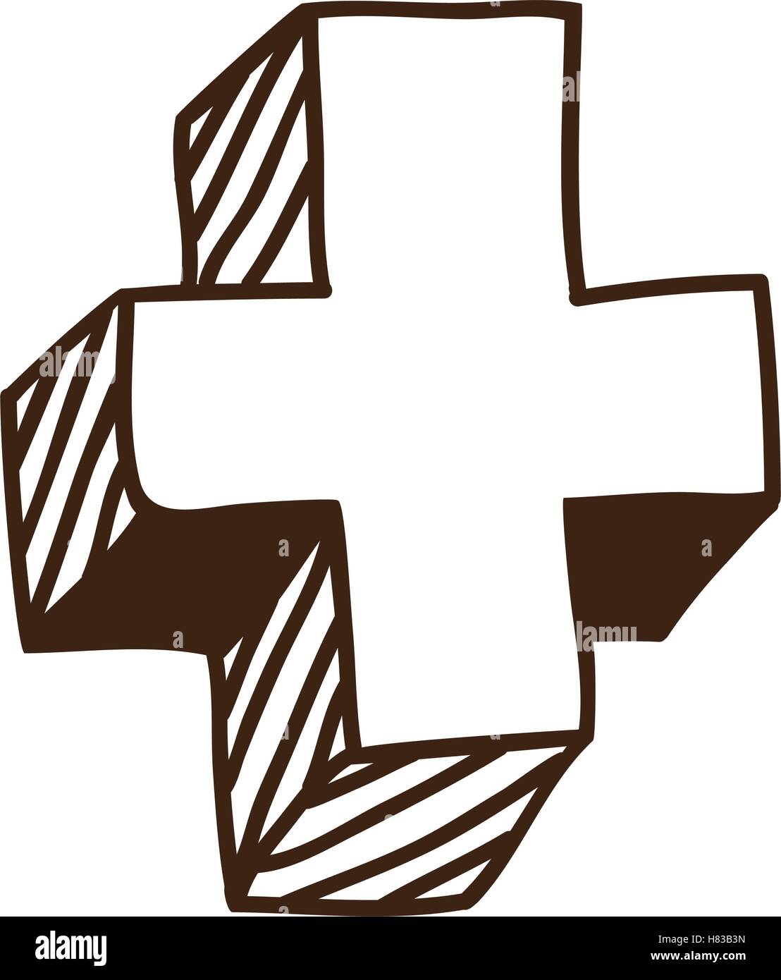 add plus icon over white background. draw design. vector illustration ...