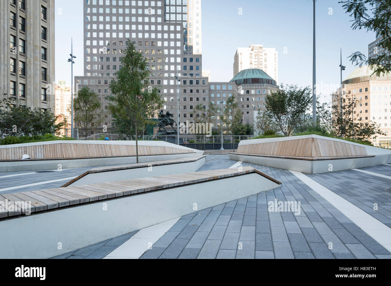Newly built elevated Liberty Park at the World Trade Center Memorial
