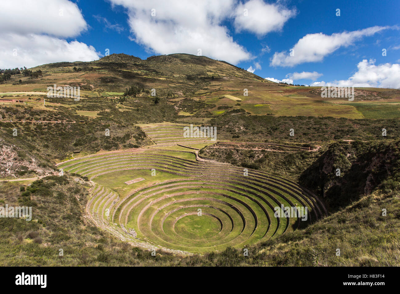 The Incan agricultural terraces at Moray Stock Photo