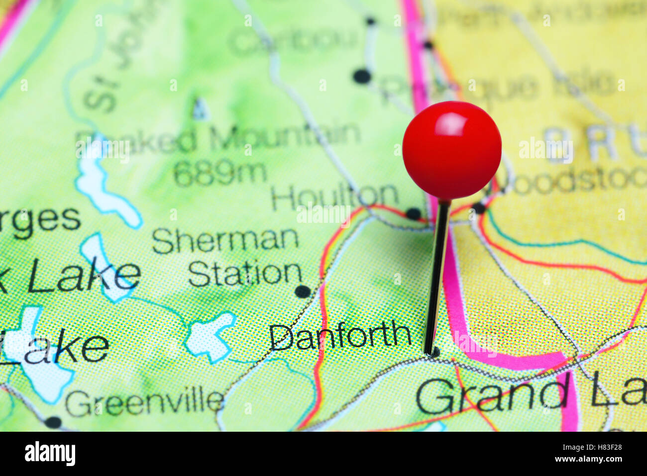 Danforth maine map hires stock photography and images Alamy