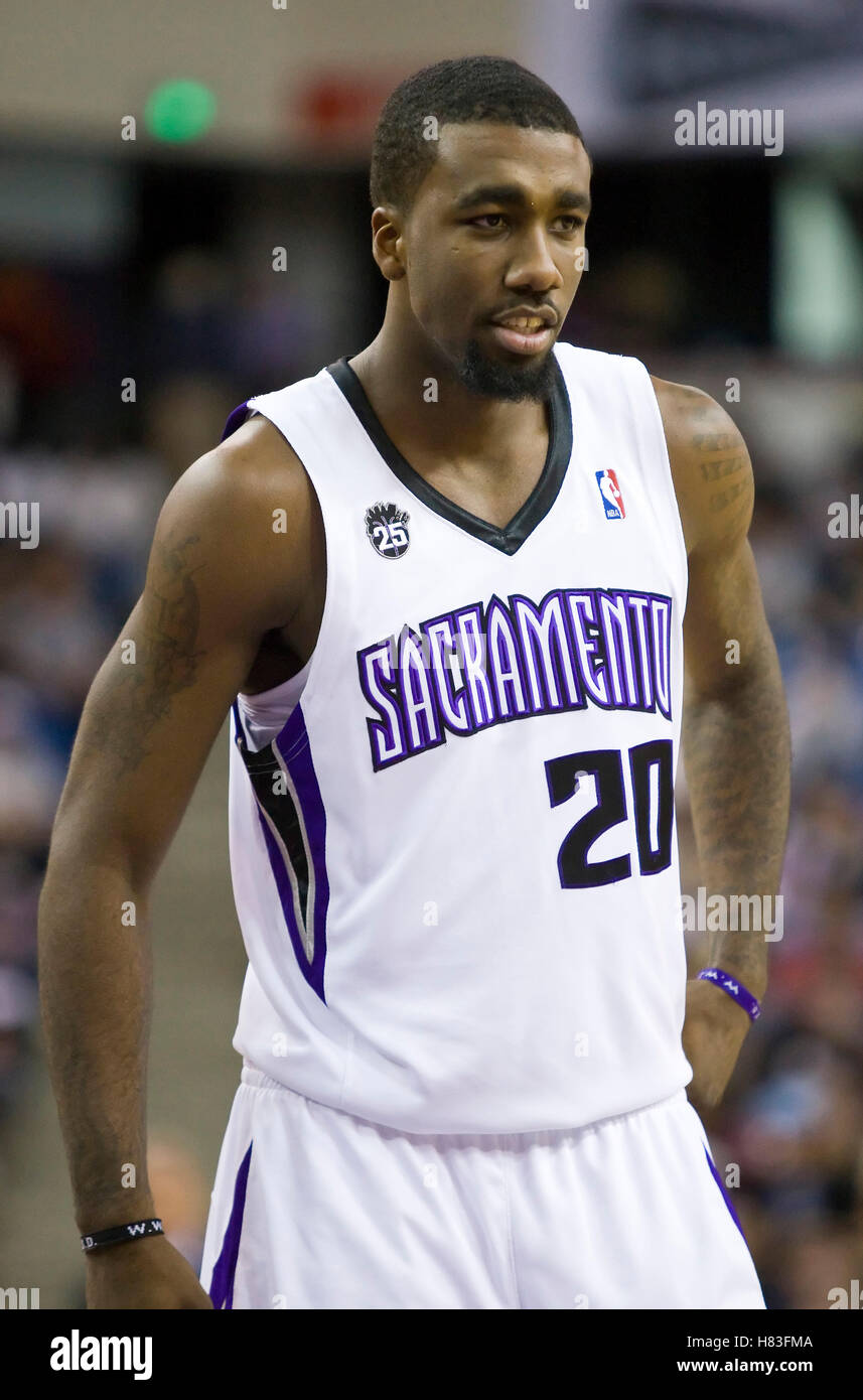 November 8, 2009; Sacramento, CA, USA;  Sacramento Kings forward Donte Greene (20) during the third quarter against the Golden State Warriors at the ARCO Arena. The Kings defeated the Warriors 120-107. Stock Photo