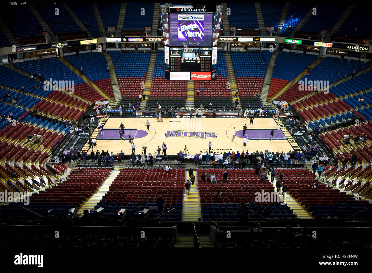 November 27, 2009; Sacramento, CA, USA;  Interior of ARCO Arena before the game between the New Jersey Nets and the Sacramento Kings. Sacramento defeated New Jersey 109-96. Stock Photo