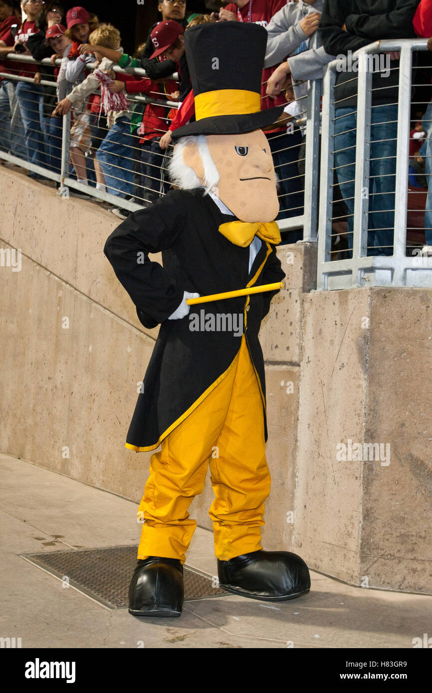 September 18, 2010; Stanford, CA, USA; The Wake Forest Demon Deacons mascot before the game against the Stanford Cardinal at Stanford Stadium. Stanford defeated Wake Forest 68-24. Stock Photo