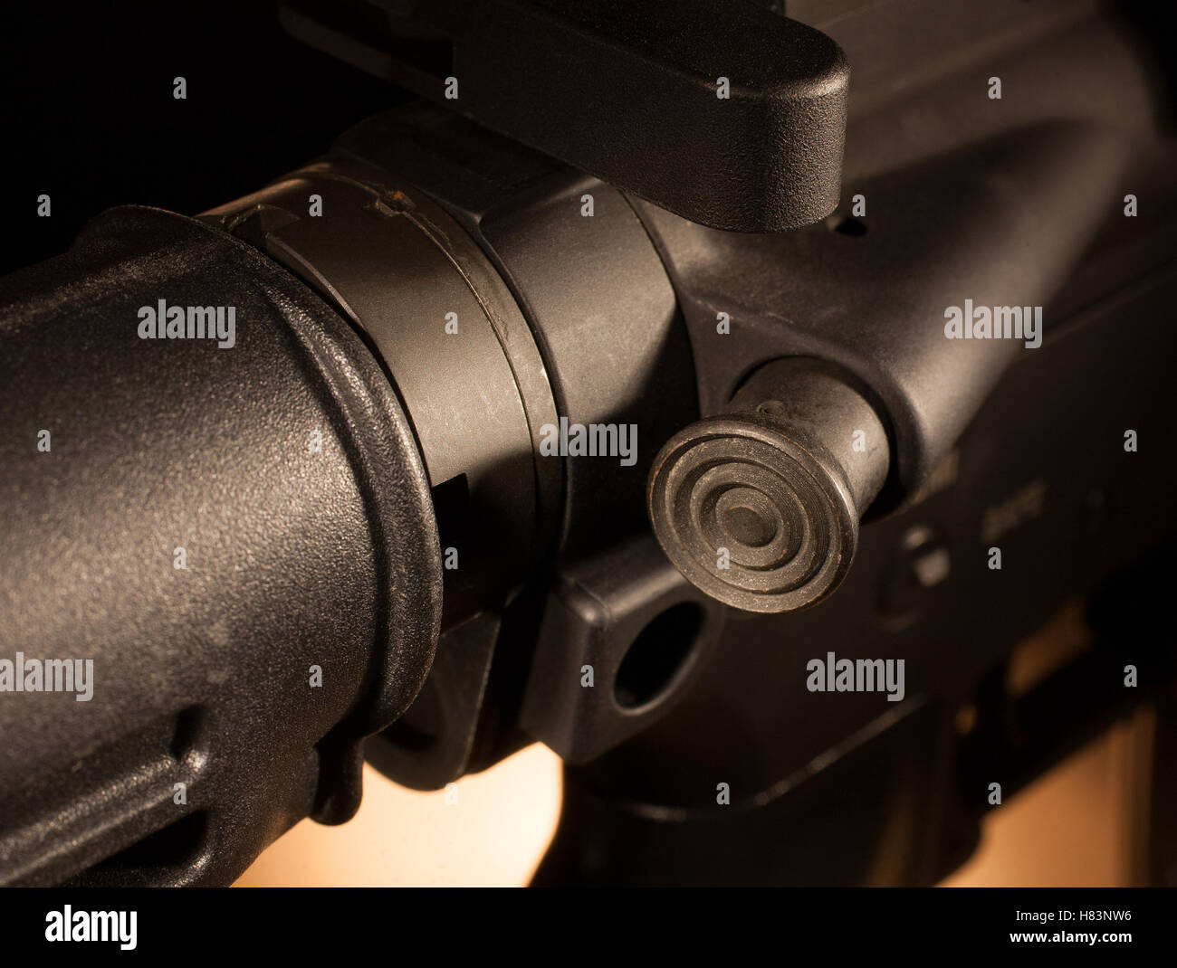 Forward assist button on a modern sporting rifle Stock Photo Alamy