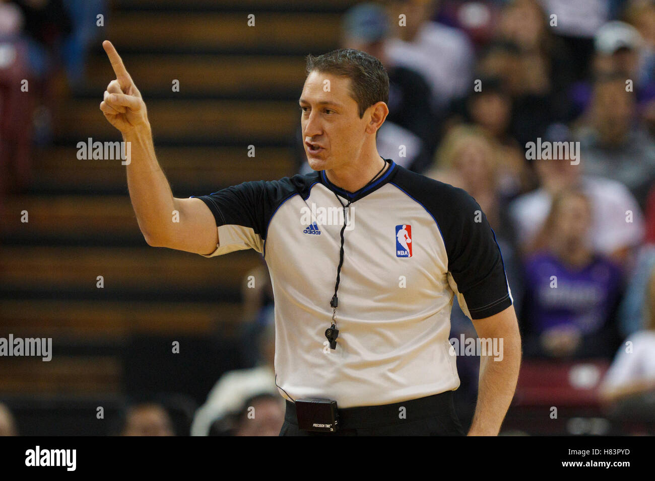 Jan 8, 2012; Sacramento, CA, USA; NBA referee J.T. Orr (72) during the first quarter between the Sacramento Kings and the Orlando Magic at Power Balance Pavilion. Orlando defeated Sacramento 104-97. Stock Photo