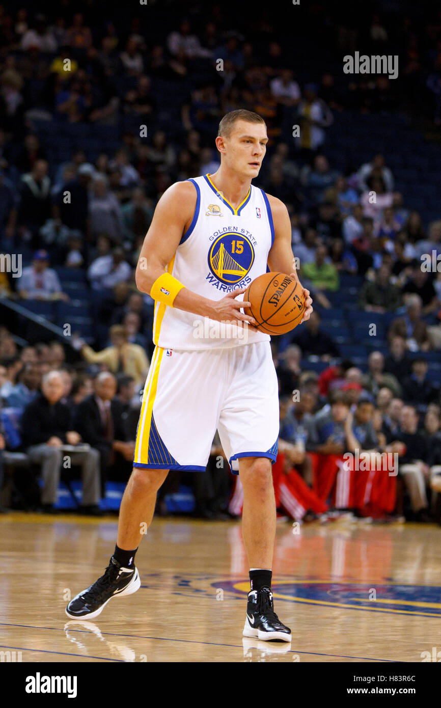 Jan 25, 2012; Oakland, CA, USA; Golden State Warriors center Andris