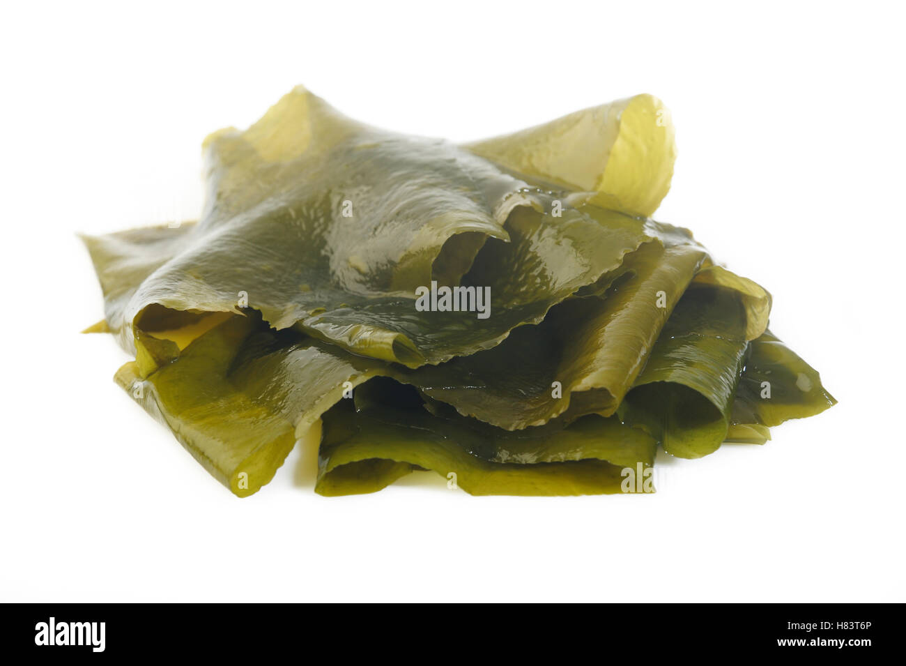 Fresh seaweed wakame isolated on white background Stock Photo