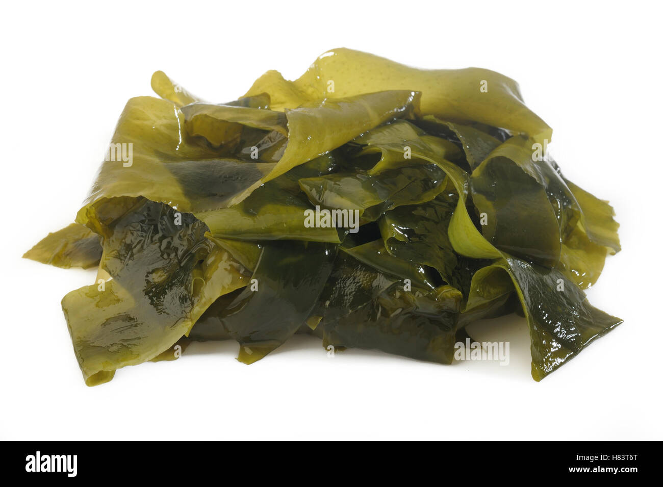 Fresh seaweed wakame isolated on white background Stock Photo