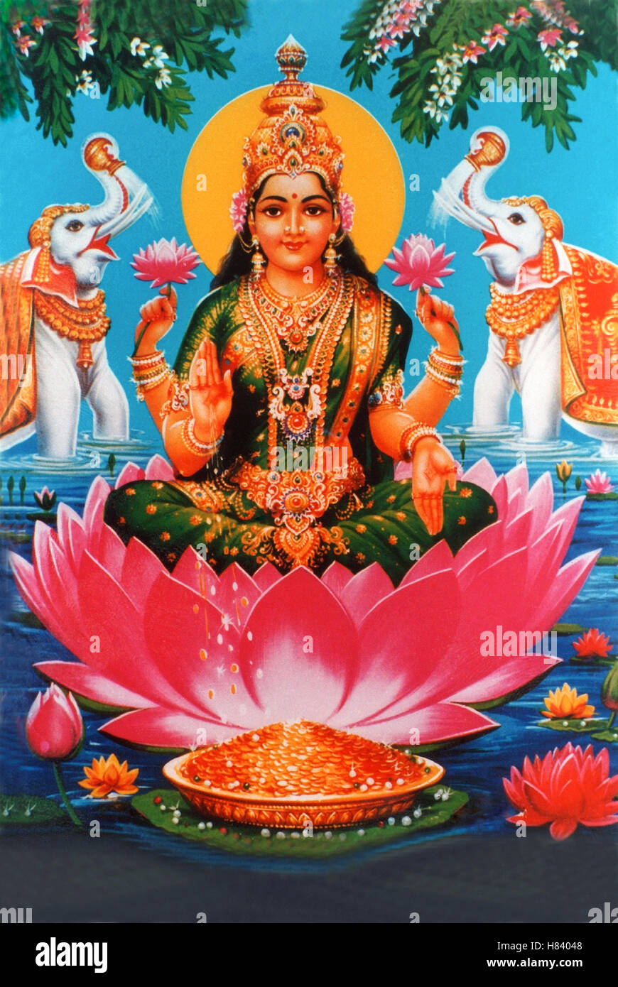 Painting of Goddess Laxmi Stock Photo - Alamy