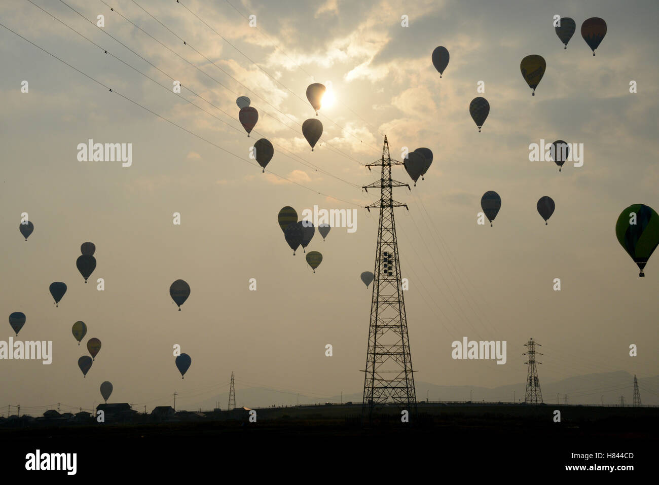 FAI World Hot Air Balloon Championship, Many air balloons in the sky ...