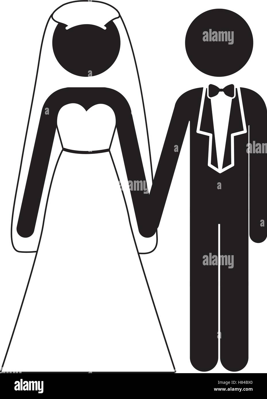 silhouette of just married couple icon over white background. pictogram  design. vector illustration Stock Vector Image & Art - Alamy