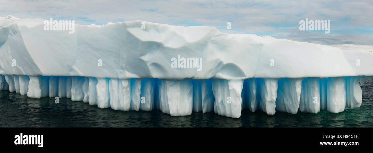 Iceberg showing distinctive melt pattern, Neko Harbor, Antarctic Peninsula, Antarctica Stock Photo