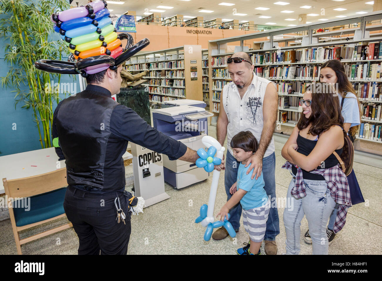 Miami Florida,Hialeah,JFK Library,Health and Literacy Fair,interior inside,Hispanic Latin Latino ethnic immigrant immigrants minority,adult adults man Stock Photo