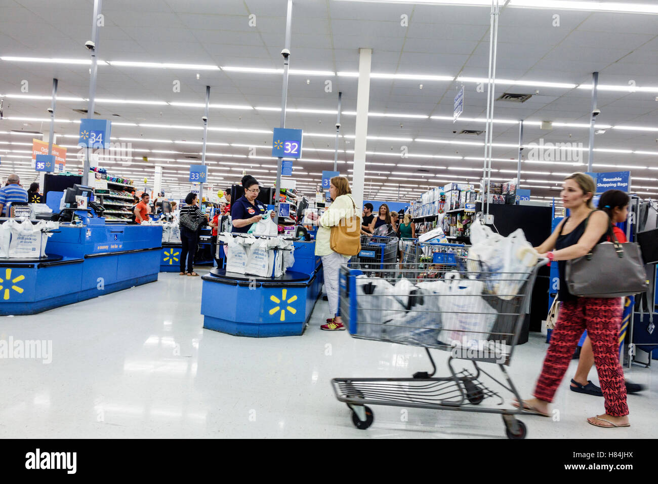 Florida, FL, South, Miami, Walmart, interior, shopping shopper Stock