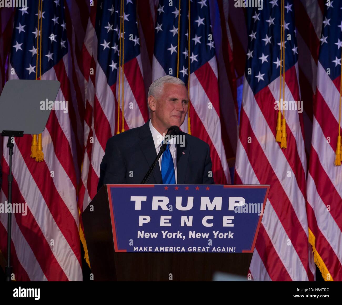 New York, NY, USA. 8th Nov, 2016. Mike Pence in attendance for Donald Trump Election Night Event, New York Hilton Midtown, New York, NY November 8, 2016. Credit:  Lev Radin/Everett Collection/Alamy Live News Stock Photo